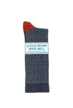 Accessories TEXTURED HERRINGBONE CREW SOCK BY LITTLE RIVER SOCK MILL
