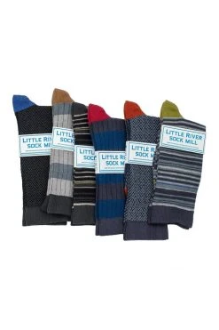Accessories TEXTURED HERRINGBONE CREW SOCK BY LITTLE RIVER SOCK MILL