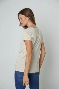Velvet By Graham & Spencer JILIAN ORIGINAL SLUB V-NECK TEE