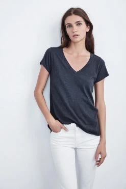 Velvet By Graham & Spencer JILIAN ORIGINAL SLUB V-NECK TEE