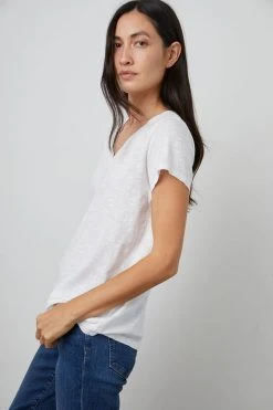 Velvet By Graham & Spencer JILIAN ORIGINAL SLUB V-NECK TEE