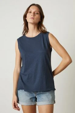 Velvet By Graham & Spencer Womens ELLEN VINTAGE SLUB TANK TOP