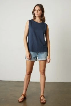 Velvet By Graham & Spencer Womens ELLEN VINTAGE SLUB TANK TOP