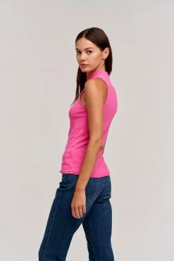 Velvet By Graham & Spencer PAULETTE MOCK NECK TANK TOP Womens