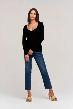 Velvet By Graham & Spencer PEPPA VISCOSE RIB TOP Womens
