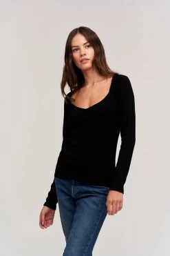 Velvet By Graham & Spencer PEPPA VISCOSE RIB TOP Womens