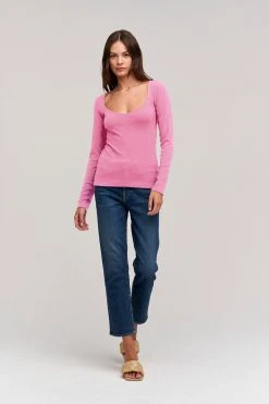 Velvet By Graham & Spencer PEPPA VISCOSE RIB TOP Womens