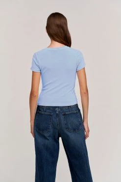 Velvet By Graham & Spencer TAYA FITTED CREW NECK TOP Womens