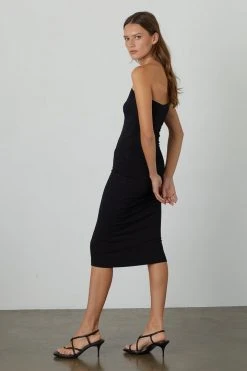 Velvet By Graham & Spencer OLIVIA ONE SHOULDER MIDI DRESS Womens