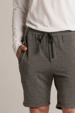 Velvet By Graham & Spencer ATLAS CHARCOAL LUXE FLEECE DRAWSTRING SHORT