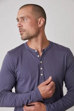 Velvet By Graham & Spencer ALVARO COTTON JERSEY HENLEY Mens