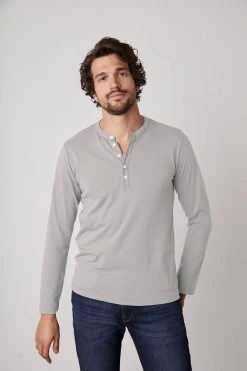 Velvet By Graham & Spencer ALVARO COTTON JERSEY HENLEY Mens