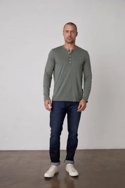 Velvet By Graham & Spencer Mens ALVARO COTTON JERSEY HENLEY