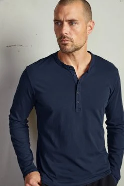 Velvet By Graham & Spencer Mens ALVARO COTTON JERSEY HENLEY