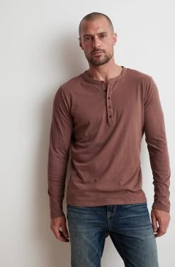 Velvet By Graham & Spencer Mens ALVARO COTTON JERSEY HENLEY