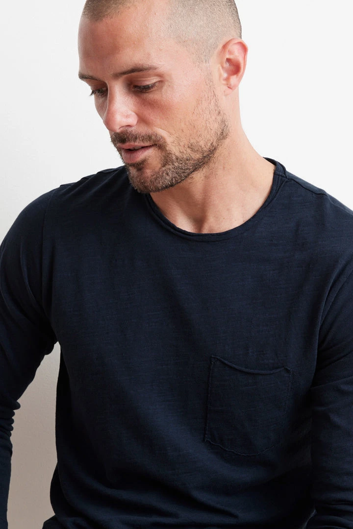 Velvet By Graham & Spencer Mens SIMEON RAW EDGE COTTON SLUB TEE 12 Velvet By Graham & Spencer Mens SIMEON RAW EDGE COTTON SLUB TEE