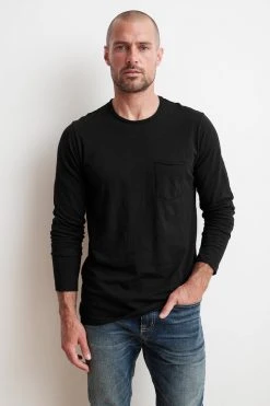 Velvet By Graham & Spencer Mens SIMEON RAW EDGE COTTON SLUB TEE 15 Velvet By Graham & Spencer Mens SIMEON RAW EDGE COTTON SLUB TEE