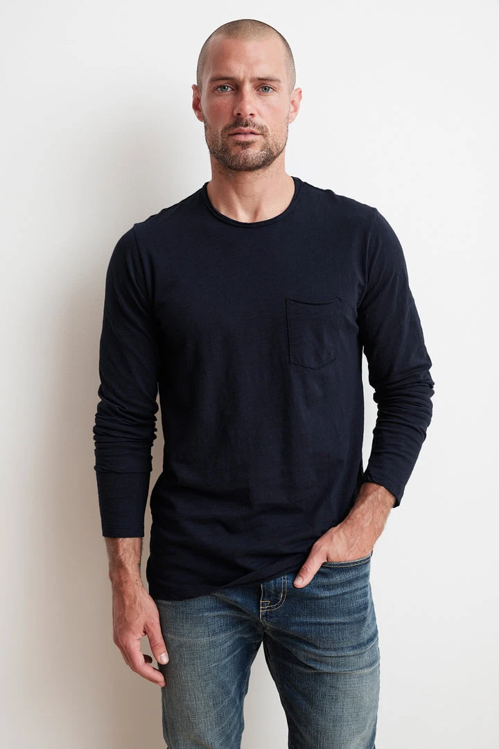 Velvet By Graham & Spencer Mens SIMEON RAW EDGE COTTON SLUB TEE 9 Velvet By Graham & Spencer Mens SIMEON RAW EDGE COTTON SLUB TEE