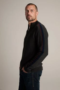 Velvet By Graham & Spencer Mens CRANE WOOL BLEND ZIP UP CARDIGAN