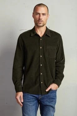 Velvet By Graham & Spencer Mens CAREY CORDUROY BUTTON-UP SHIRT