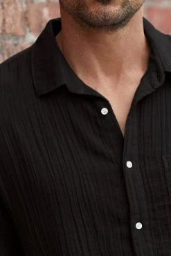 Velvet By Graham & Spencer ELTON COTTON WOVEN BUTTON-UP SHIRT Mens