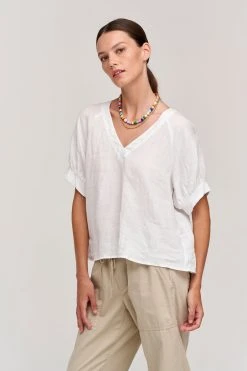 Velvet By Graham & Spencer ADLEY LINEN TOP