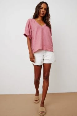 Velvet By Graham & Spencer Womens ADLEY LINEN TOP