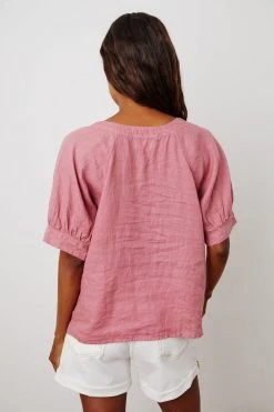 Velvet By Graham & Spencer Womens ADLEY LINEN TOP
