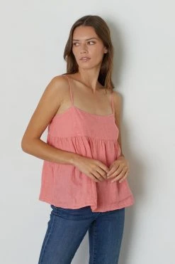 Velvet By Graham & Spencer ALEIGH LINEN TANK TOP Womens