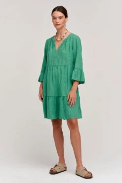 Velvet By Graham & Spencer Womens AURORA LINEN TIERED DRESS