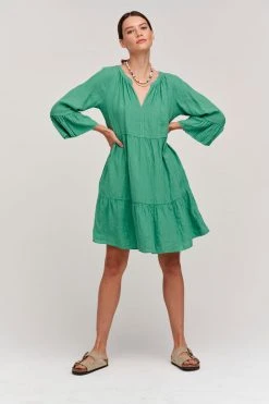 Velvet By Graham & Spencer Womens AURORA LINEN TIERED DRESS