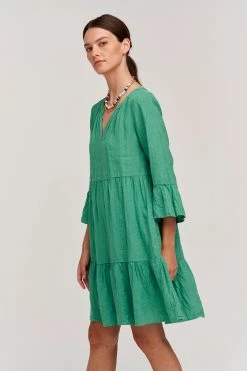 Velvet By Graham & Spencer Womens AURORA LINEN TIERED DRESS