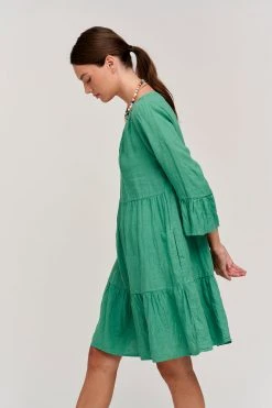 Velvet By Graham & Spencer Womens AURORA LINEN TIERED DRESS