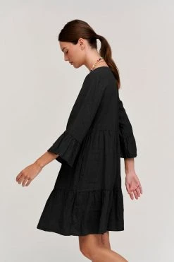 Velvet By Graham & Spencer Womens AURORA LINEN TIERED DRESS