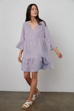 Velvet By Graham & Spencer Womens AURORA LINEN TIERED DRESS