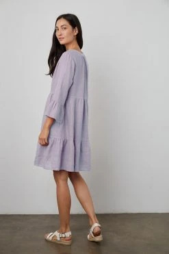 Velvet By Graham & Spencer Womens AURORA LINEN TIERED DRESS