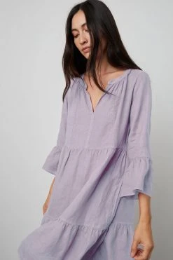 Velvet By Graham & Spencer Womens AURORA LINEN TIERED DRESS