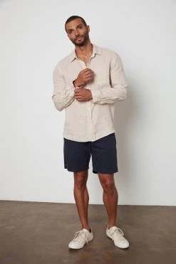 Velvet By Graham & Spencer BENTON LINEN BUTTON-UP SHIRT