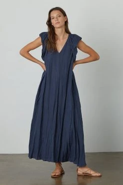 Velvet By Graham & Spencer Womens CACEY LINEN SWING DRESS