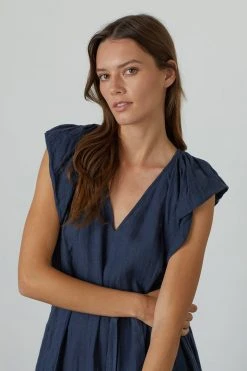 Velvet By Graham & Spencer Womens CACEY LINEN SWING DRESS