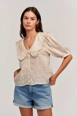 Velvet By Graham & Spencer CARAH LINEN BLOUSE