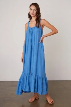 Velvet By Graham & Spencer ELARA LINEN TANK DRESS Womens