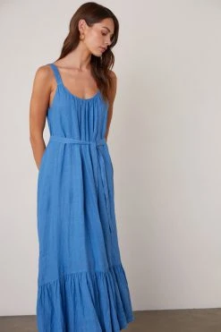 Velvet By Graham & Spencer ELARA LINEN TANK DRESS Womens