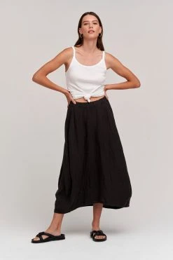 Velvet By Graham & Spencer FAE LINEN A-LINE SKIRT