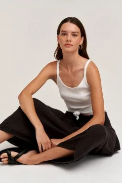 Velvet By Graham & Spencer FAE LINEN A-LINE SKIRT