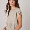 Velvet By Graham & Spencer Womens HAYLIE LINEN CROP TOP
