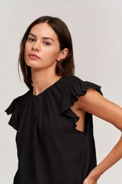 Velvet By Graham & Spencer IRENE LINEN TOP Womens 12 Velvet By Graham & Spencer IRENE LINEN TOP Womens