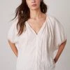 Velvet By Graham & Spencer JANINE PUFF SLEEVE LINEN TOP Womens
