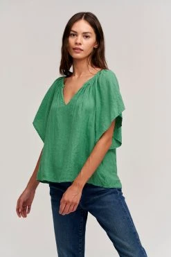 Velvet By Graham & Spencer Womens KALILA LINEN TOP