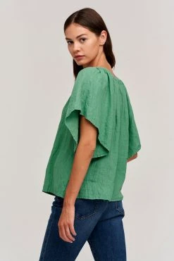 Velvet By Graham & Spencer Womens KALILA LINEN TOP